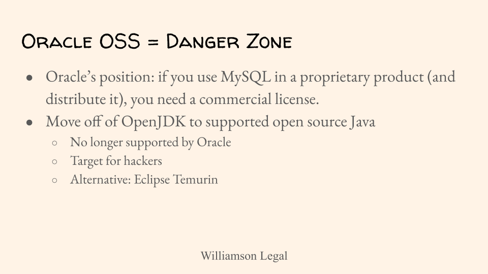 Oracle OSS = Danger Zone